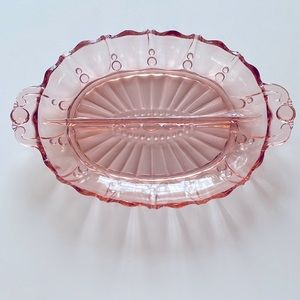 VTG “Oyster & Pearl” Pink Divided Dish